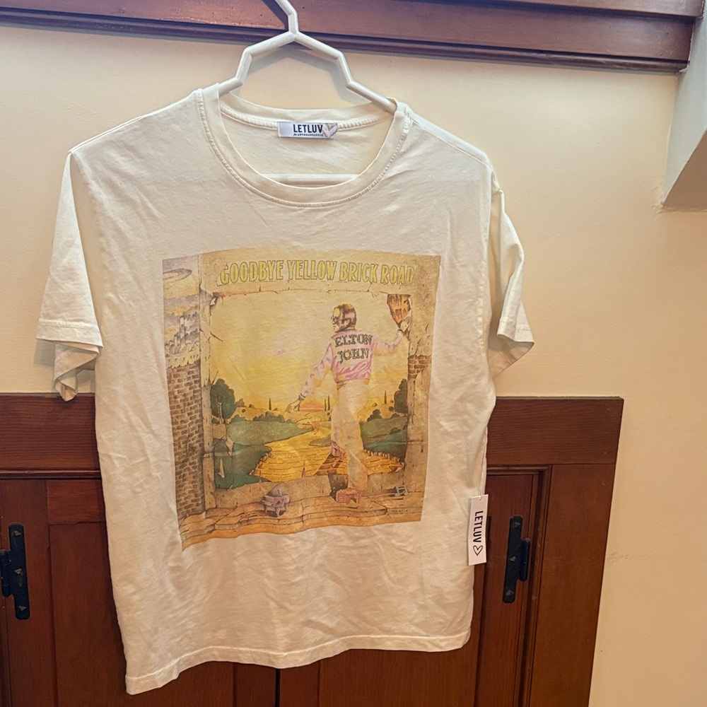 Letluv Cream Elton John Graphic Tee